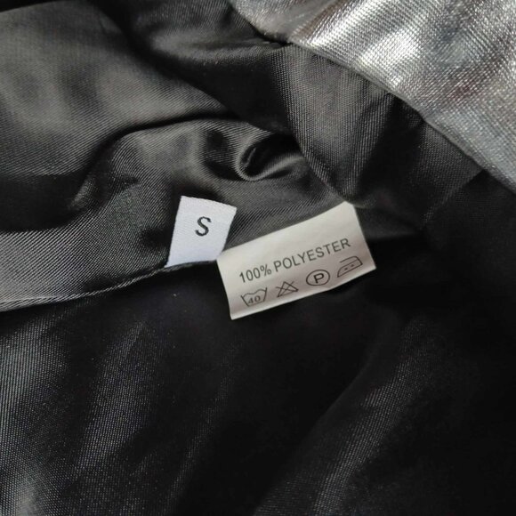 Metallic Silver Puffer Mini Skirt | Small - Picture 4 of 7